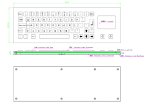 industrial keyboard with touchpad structure
